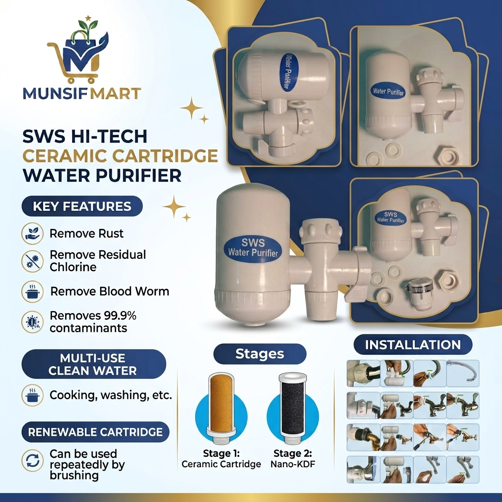 SWS Hi-Tech Ceramic Cartridge Water Purifier - ট্যাপের জন্য আধুনিক পানি ফিল্টার